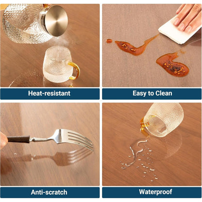 Clear PVC Floor Protector Mat with 29 Rectangular Size Options, Including 1.5mm Formats up to 44 x 120 Inches