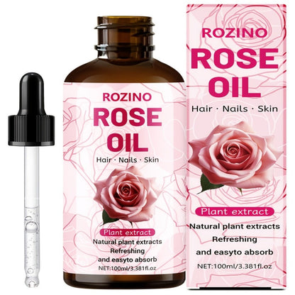 Essential Oil Rose 100ml or 3-Bottle Value Pack with Dropper for Massage, Shower and External Care