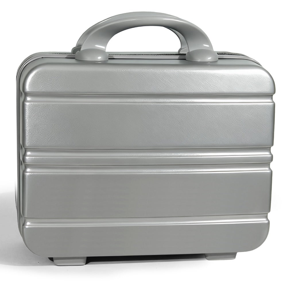 Hard Shell Makeup Travel Case Waterproof Pressure-Proof Portable Cosmetic Suitcase with Elastic Band Luggage Attachment Carry-On Organizer for Women Travel Camping Gym 30x25x15cm