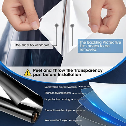 One Way Window Film Static Cling No Glue UV Blocking Heat Control Reflective Mirror Film for Home Office Bathroom