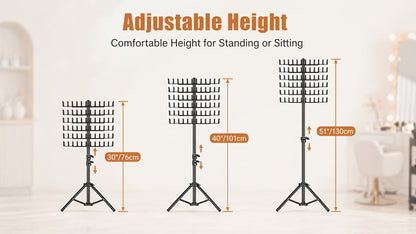 Braiding Hair Rack Hair Styling Tool with 144-Strand Layout, 30-50-Inch Height and Foldable Stand