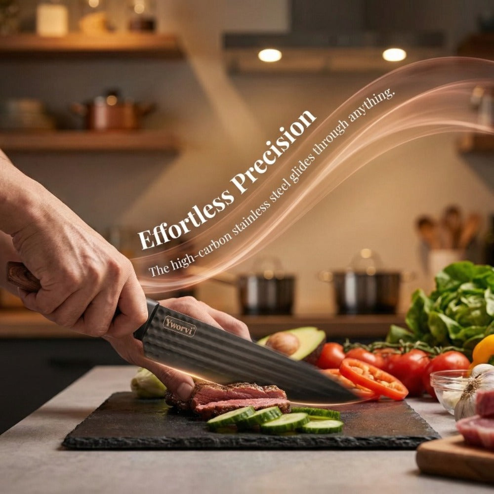 Seven-Piece Kitchen Knife Set with Four Blades, Scissors, Peeler and Sharpener, Offered in Two Styles