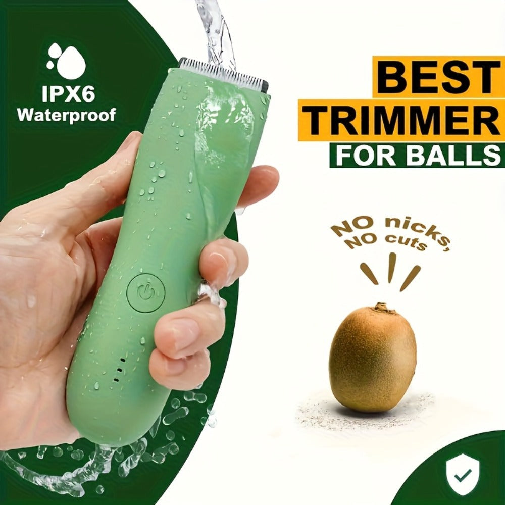 Electric Body Hair Trimmer for Women and Men with Replaceable Ceramic Blades — USB Rechargeable IPX5 Waterproof Pubic Groin Bikini Trimmer Painless Sensitive Skin Hair Shaver