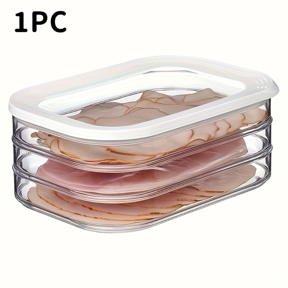 Food Storage Containers Single Reusable Fridge Box with Secured Lid for Meat, Produce and Leftover Organization