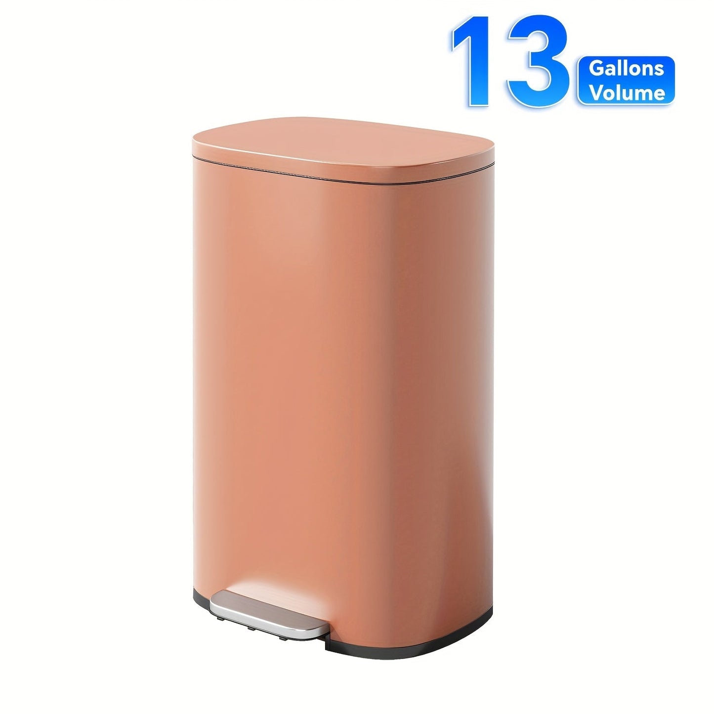 Pedal Trash Can with Removable Inner Bucket, 13, 7.93 or Twin 1.32-Gallon Options in Four Finishes