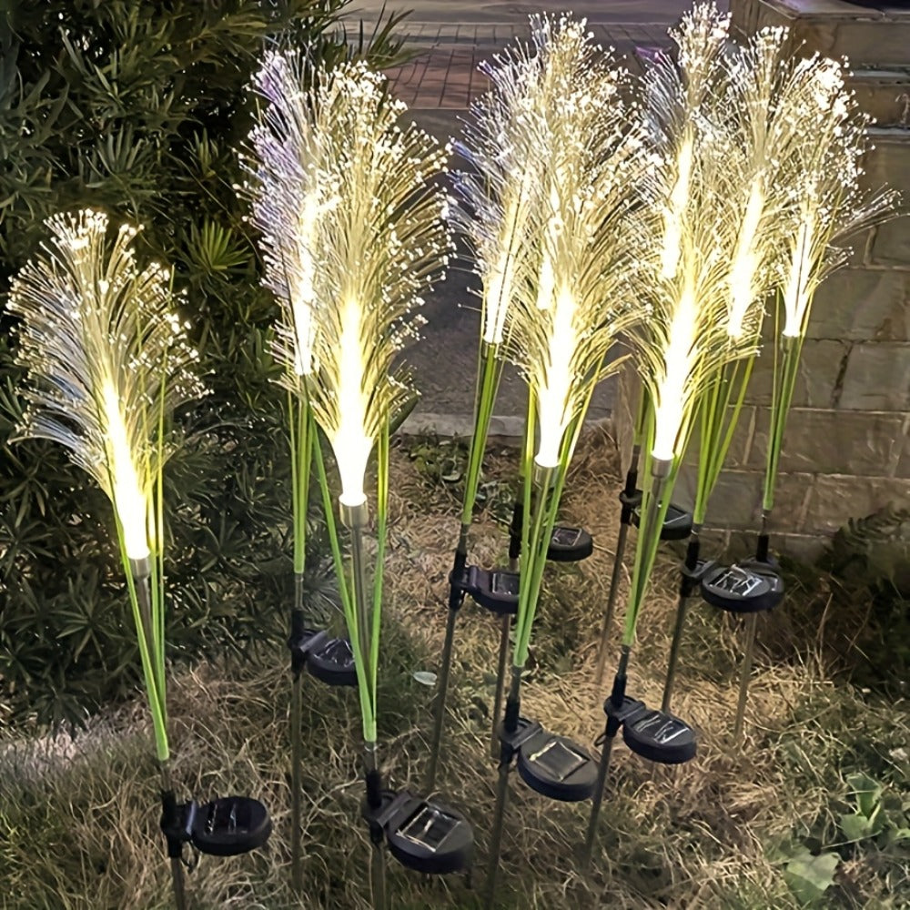 Solar Garden Lights Golden Grass Stakes, IP54 with 1- or 2-Piece Options and Separate Panels