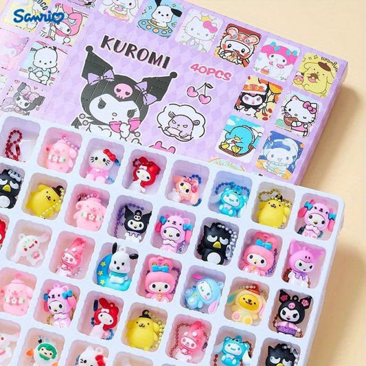 40pcs Kawaii Blind Box Mini Figures & Pendants – Sanrio Mystery Surprise Dolls Set, Party Favors Goodie Bag Fillers Classroom Rewards Gift for Kids Girls Birthday Christmas Easter Stocking Stuffer