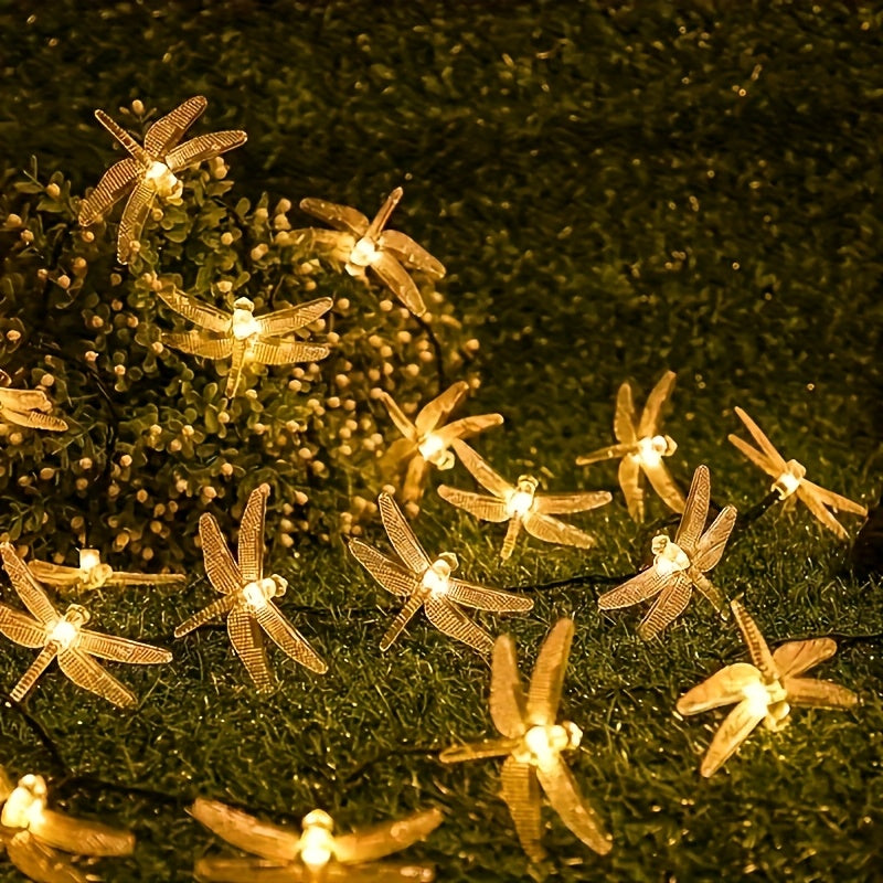 Solar Dragonfly String Lights Outdoor 30 LED 8 Modes