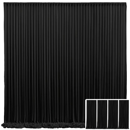 Backdrop Curtains 4 Pack 59x118 Inch – Wrinkle-Resistant Non-Transparent Party Decoration Fabric with Pole Pocket, Machine Washable & Reusable for Wedding, Birthday, Christening, Graduation & Holiday Events