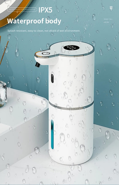 Rechargeable Touchless Foam Soap Dispenser with Six-Level Display, Countertop or Wall Mount in Black or White
