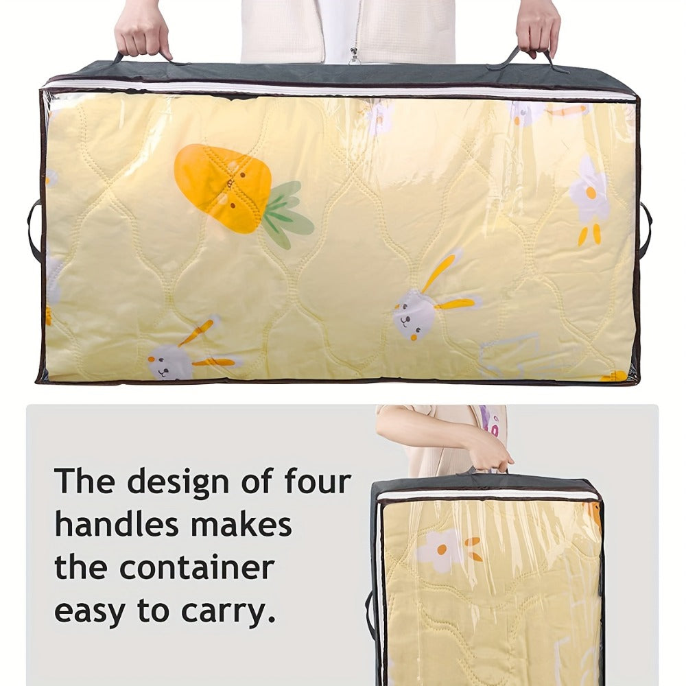 Collapsible Under-Bed Storage Bin Sets in 4- or 8-Piece Gray or Black Options with Zippered Lids