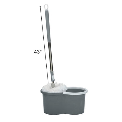 Spin Mop and Bucket with Wringer Set – Pink 360° Spinning Floor Mop System with 4 Microfiber Replacement Heads & Stainless Steel Adjustable Handle for Home Floor Cleaning