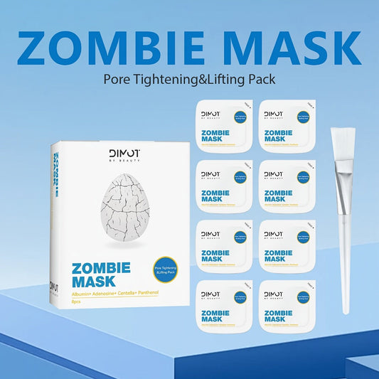 Zombie Face Mask 8pcs Plant Squalane Skin Texture Improving Facial Mask Set for Women for Bath Time, Home Spa and Personal Care