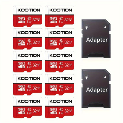 UHS-I C10 90MB/s Micro SD Card Bulk Pack with SD Adapter, TF Memory Card 5 or 10 Pack Full HD 1080P Recording for Smartphone Tablet Laptop Action Camera Dash Cam Drone Game Console – 512MB to 128GB