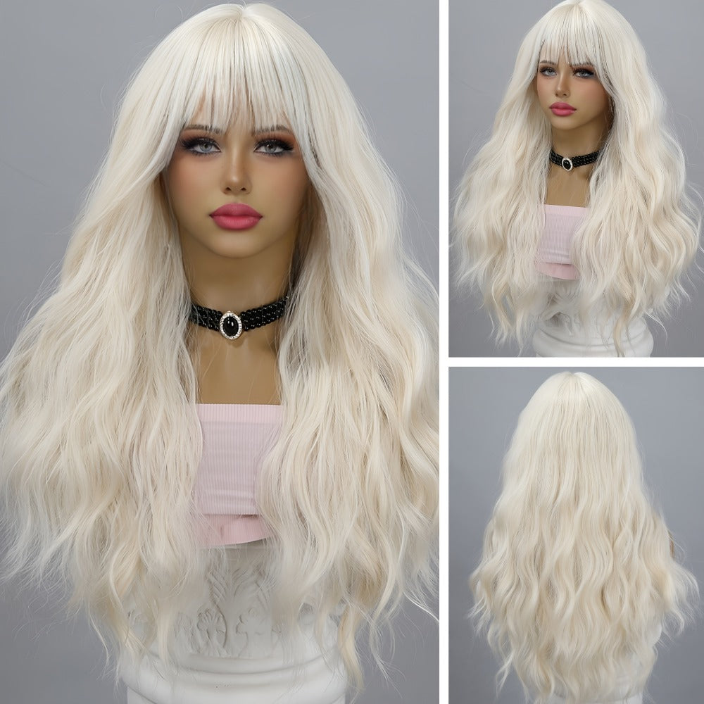 Synthetic Wig Long Heat-Resistant Style, Six Color Choices with 24-Inch Retained Length for Parties