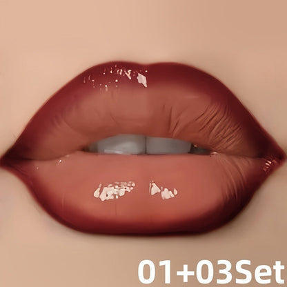 Lip Gloss Lip Liner Set Hydrating Water-Gloss Dewy Finish - 3D Precision Contour Matte Liner, for Makeup, Travel and Everyday Vanity Use