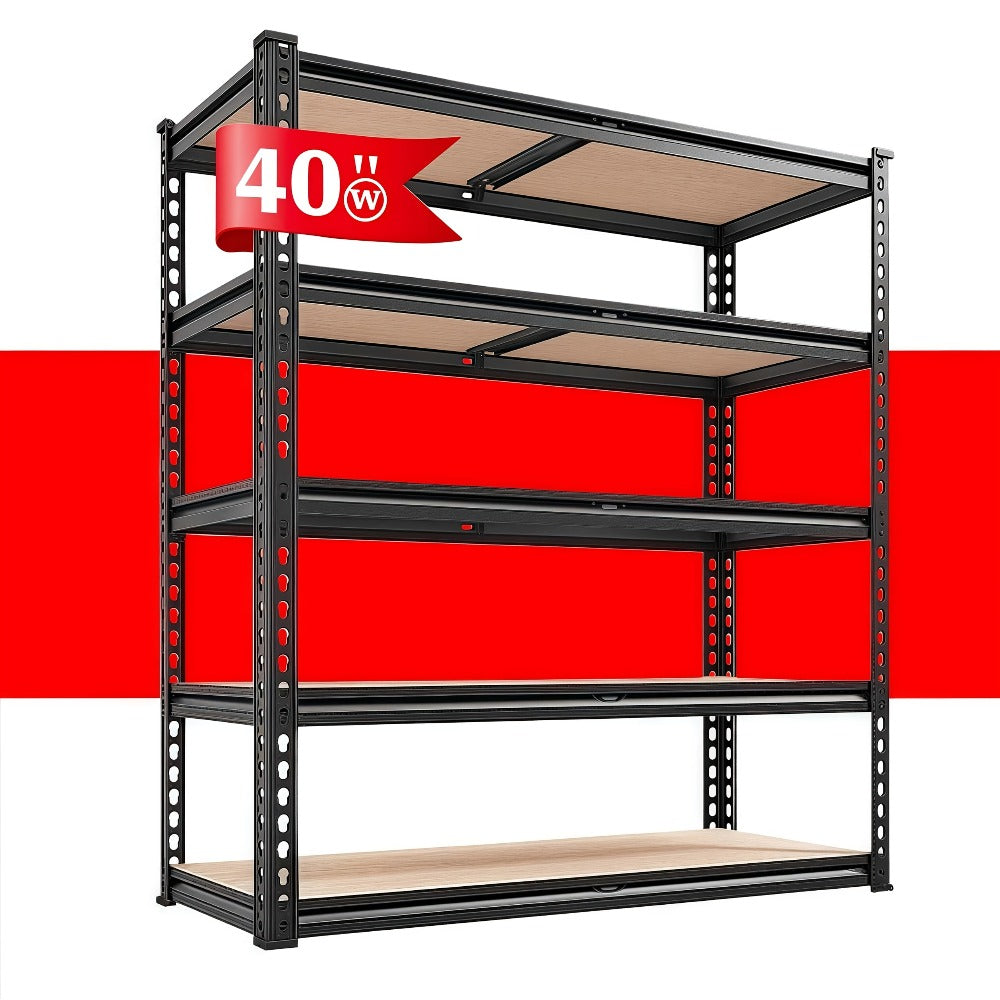 Heavy Duty Garage Shelving Unit 5-Tier Metal Storage Shelf – 2000/2500 LBS Capacity Adjustable Steel Shelves for Garage, Basement & Warehouse | 60"/72" H Utility Rack for Kitchen, Pantry & Workshop