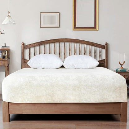 Sheet Set, Double-Sided Velvet Fitted Sheet with 12-to-16-Inch Pocket, One or Two Pillowcases and Eight Colors
