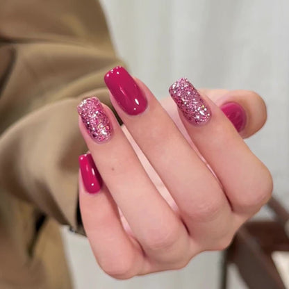Gel Nail Polish Set with XEIJAYI Label, 2 Candy Holographic and Nude Pink Glitter Gel Colors