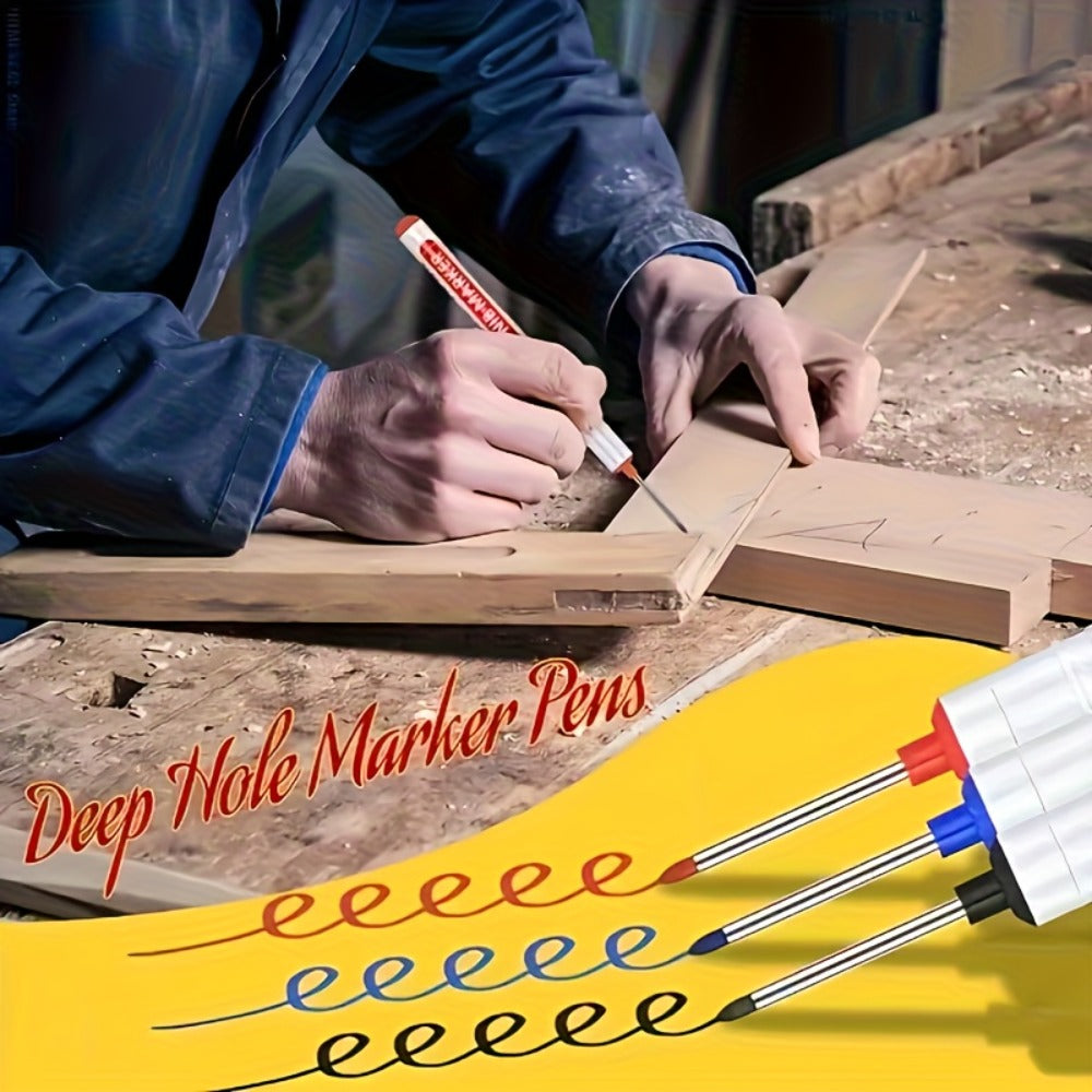 Deep Hole Marking Pens 29 Pack – Long Point Oil-Based Woodworking Markers, Multi-Color Red Blue Black Pencils for Wood, Ceramic, Tile & Bathroom Installation, Carpenter Marking Tool Set