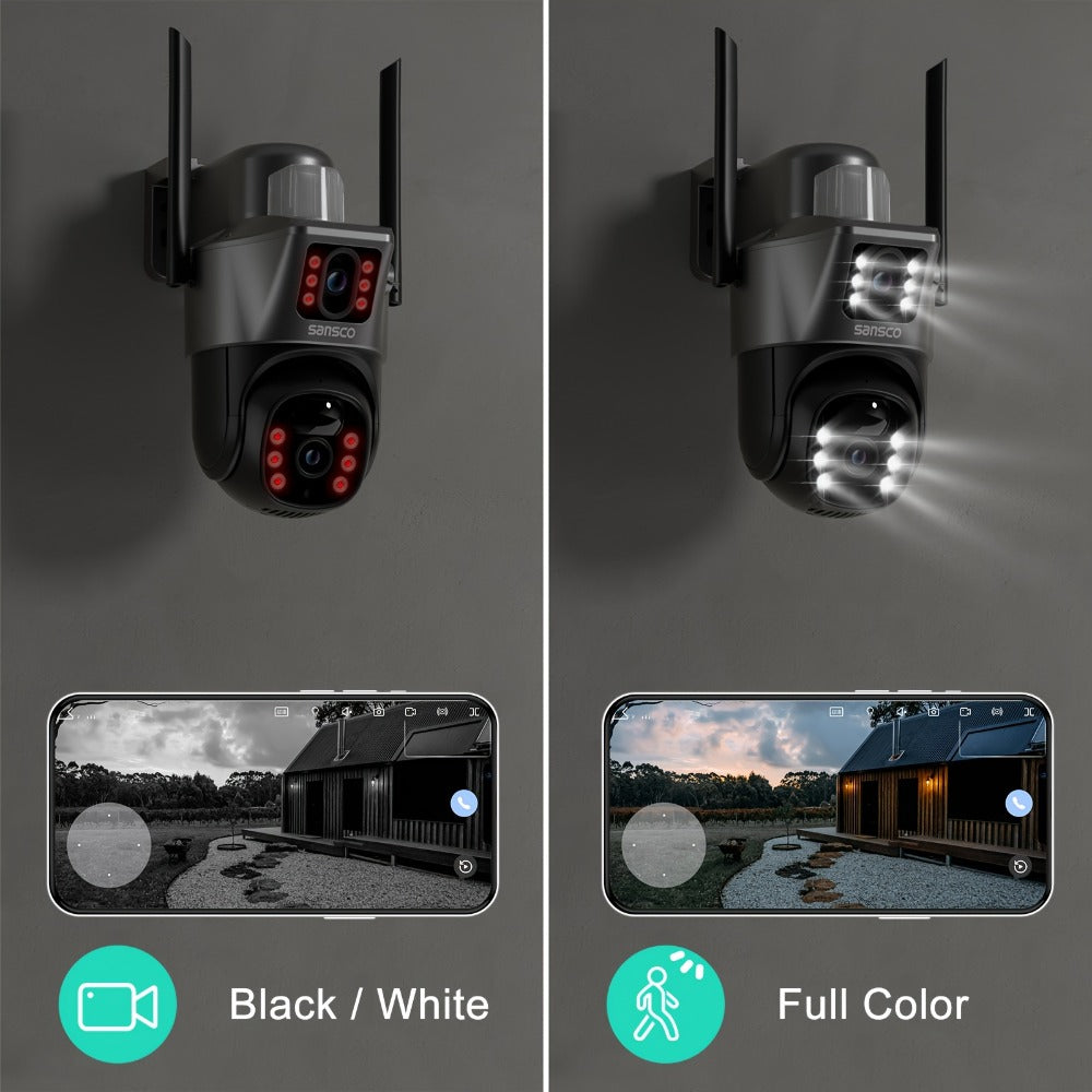 Solar Security Camera Outdoor Wireless 8MP with 8X Digital Zoom, Spotlight Siren, Color Night Vision, PIR Motion Detection & 2-Way Audio – Battery Powered 2.4GHz WiFi CCTV Surveillance Camera