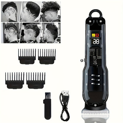 Hair Clipper Kit for Men Cordless USB Rechargeable LCD Screen Beard Trimmer Hair Cutting Set Professional Home Salon Grooming Kit Father's Day Gift