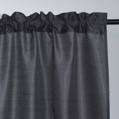 Kitchen Curtains 3 Panels Faux Silk Sheer Tier and Valance Set Rod Pocket 2 Tiers 26x36 inch + Valance 52x14 inch for Kitchen Bathroom Window Drapes