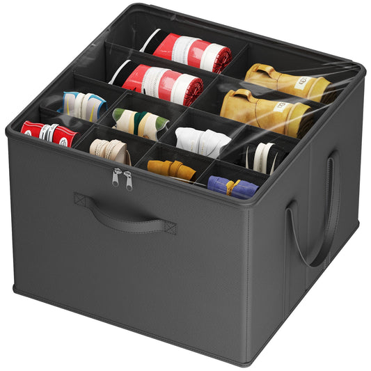 Shoe Storage Organizer with Clear Cover – Foldable Shoe Box for Closet, Fits 12-16 Pairs, Reinforced Handles, Dust-Proof Non-Woven Fabric, Space-Saving Stackable Design for Boots Heels Sneakers, 1/2/3 Pack