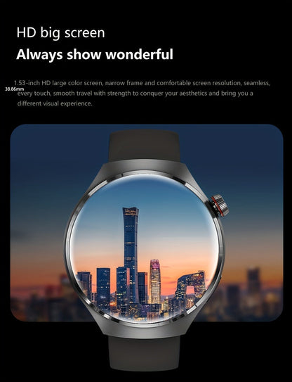 Smart Watch 360x360 Round Display with GPS, NFC, Wireless Calling and Five Strap Options for Men