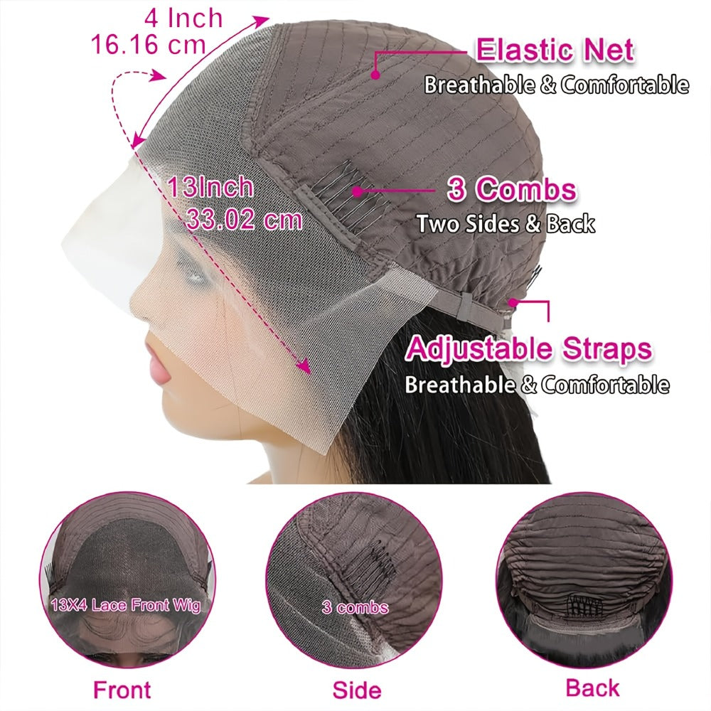 Synthetic Wig 13x4 Lace Front Loose Wave, 26-Inch Black Glueless Free-Part Style for Daily Glam