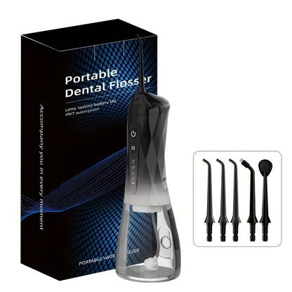 320ml USB-C Rechargeable Water Flosser with Four Nozzles, IPX7 Marking and Four Gradient Color Options