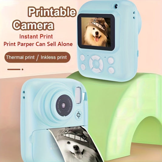 Kids Instant Print Camera 3-in-1 with MP3 & Games – 10x Zoom, 2.4" HD Screen, 32GB Card, Prints Photos in 1 Second, Birthday & Holiday Gift for Girls & Boys