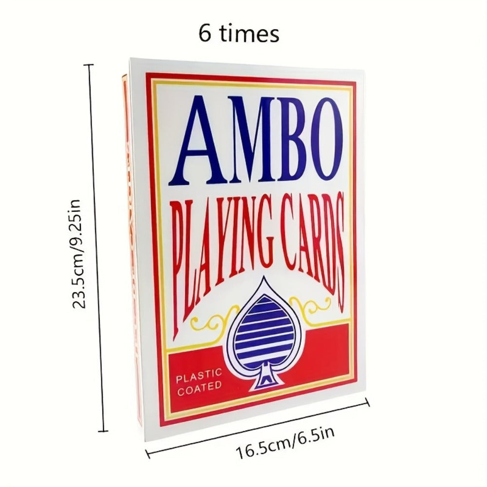 54-Card Giant Playing Card Deck in 4x or 6x Jumbo Size with Two Jokers for Parties and Family Game Nights