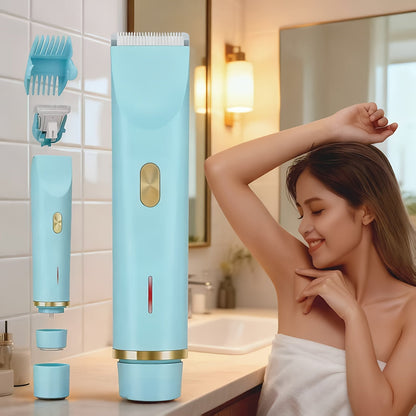 Electric Shaver 2-in-1 Women’s Razor and Bikini Trimmer with IPX6 Wet/Dry Use and USB Rechargeable Power