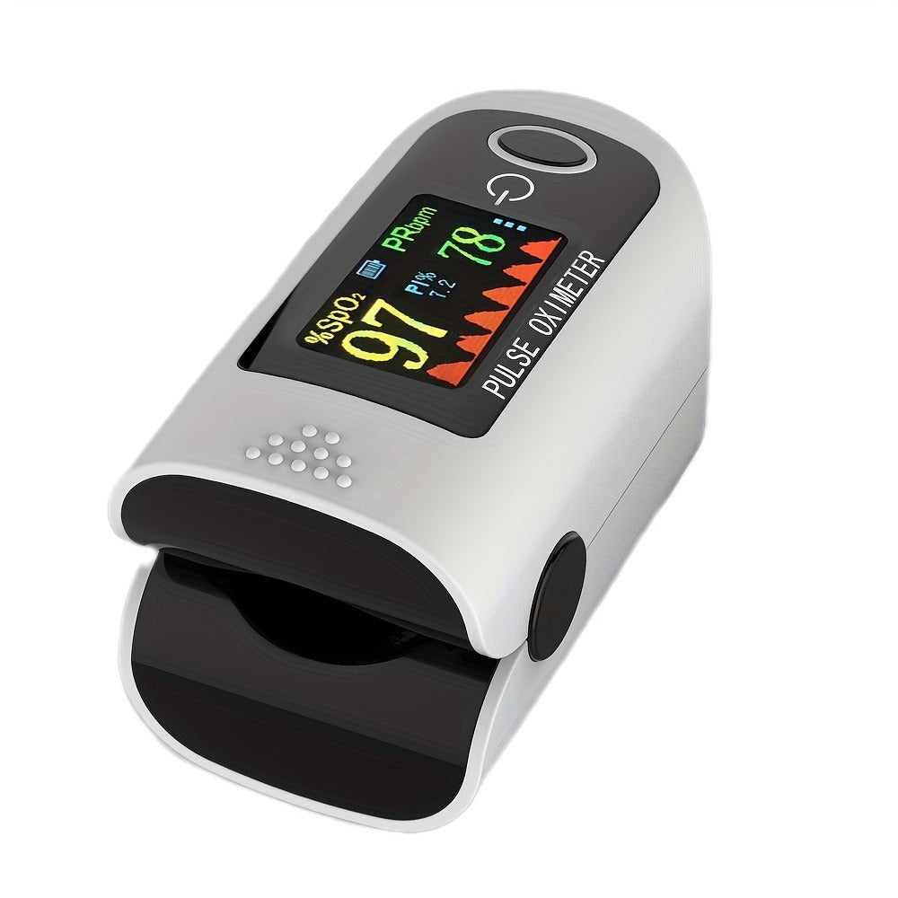 Two-Piece Fingertip Pulse Oximeter Set with Color Display in Black or Blue Checkout Options