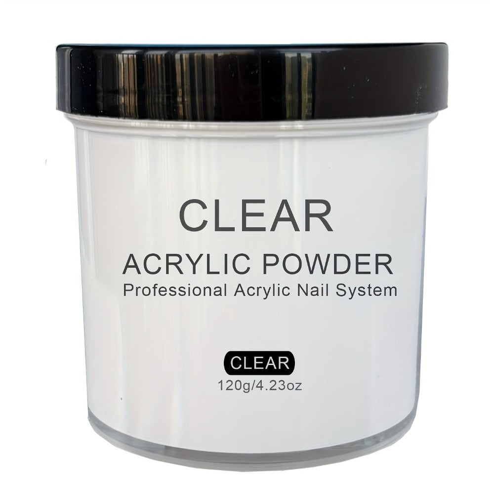 Clear Pink White Acrylic Nail Powder 4oz No Lamp Needed – Polymer Formula for Nail Extensions Sculpting 3D Nail Art Overlays Beginner & Professional System