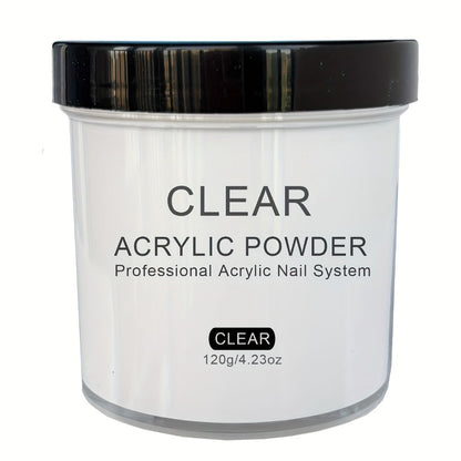 Clear Pink White Acrylic Nail Powder 4oz No Lamp Needed – Polymer Formula for Nail Extensions Sculpting 3D Nail Art Overlays Beginner & Professional System
