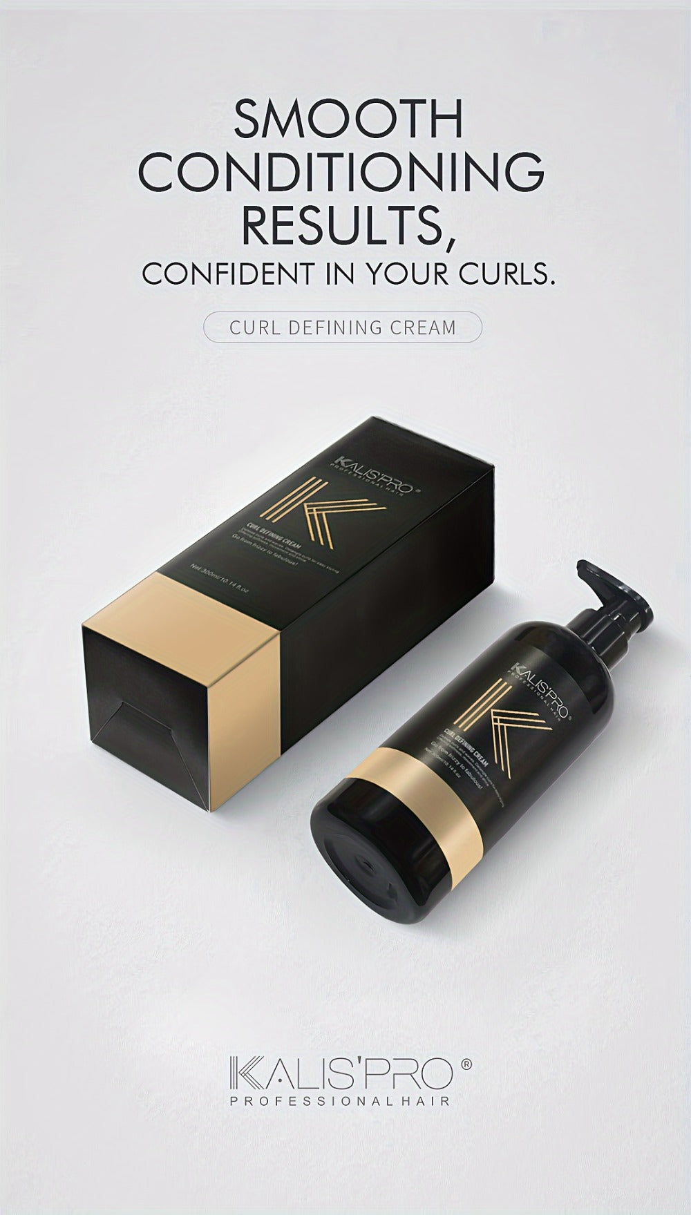 Curl Defining Cream with Detangling Brush Set 10.14 oz — Anti-Frizz Curl Enhancer, Long-Lasting Bouncy Curls, Non-Sticky Lightweight Hold, Salon Quality for Curly Wavy & Coily Hair, Women & Men