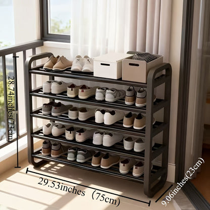 Shoe Storage Organizer 5-Layer Narrow White Rack for Entryway, Closet, Living Room and Door Areas