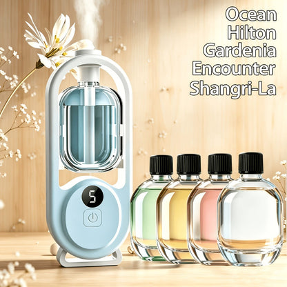 USB Essential Oil Diffuser with Five-Level Display, Multicolor Light and One-, Three- or Five-Bottle Bundles