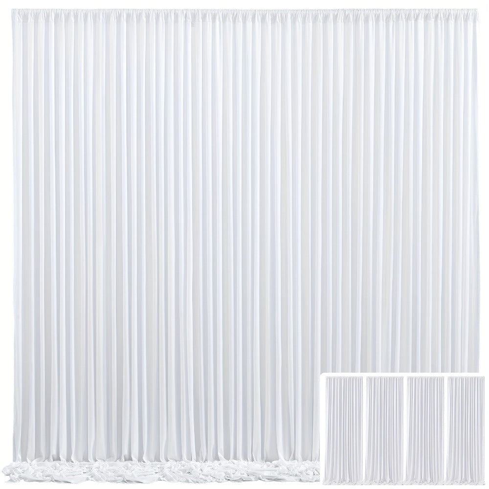 Backdrop Curtains 4 Pack 59x118 Inch – Wrinkle-Resistant Non-Transparent Party Decoration Fabric with Pole Pocket, Machine Washable & Reusable for Wedding, Birthday, Christening, Graduation & Holiday Events