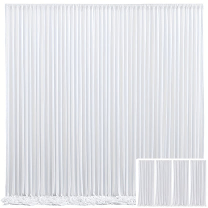 Backdrop Curtains 4 Pack 59x118 Inch – Wrinkle-Resistant Non-Transparent Party Decoration Fabric with Pole Pocket, Machine Washable & Reusable for Wedding, Birthday, Christening, Graduation & Holiday Events