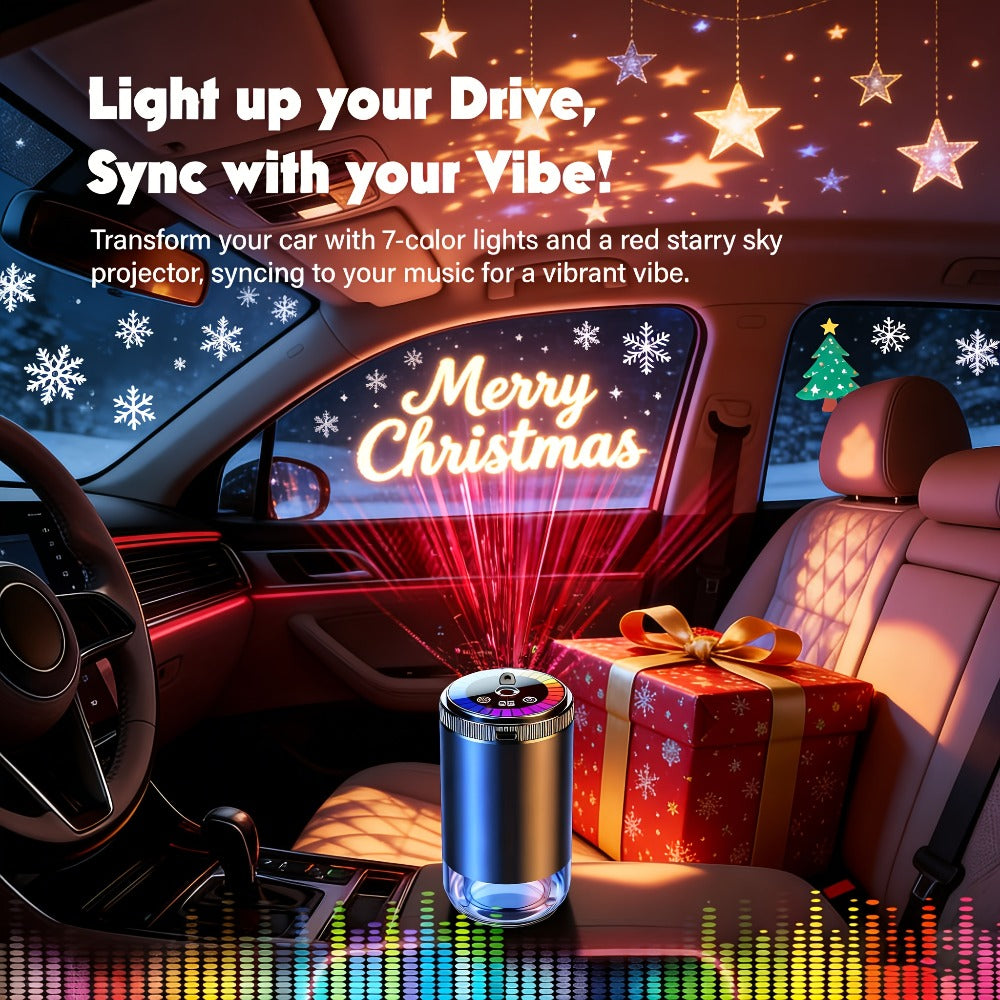 Car Aromatherapy Diffuser with Dynamic Light Show & Starry Sky Projector - USB Rechargeable Air Freshener, Essential Oil Perfume, Adjustable Fragrance for Car Interior