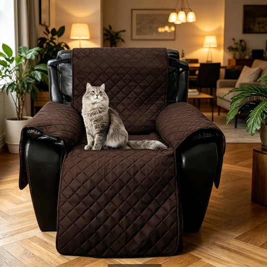 Non-Slip Recliner Chair Cover Sofa Slipcover with Elastic Straps Washable Pet Furniture Protector Indoor Outdoor 8 Colors