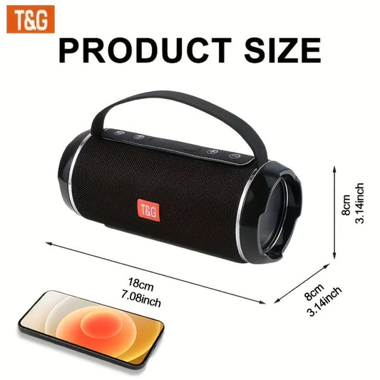 TG116C IPX4 Portable Bluetooth 5.0 Speaker 1200mAh Rechargeable Wireless Speaker USB TF FM Type-C Charging Surround Sound for Outdoor Travel Home Mobile