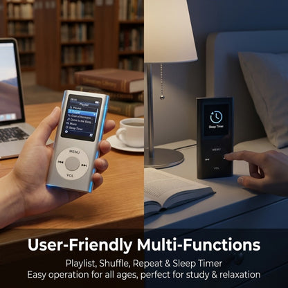 Portable MP3 MP4 Player with 128GB Expandable Storage, Lossless Audio FLAC MP3 WMA APE, Video Playback, E-Book Reader, LCD Screen, Alloy Body, Ideal for Music Travel Offline Listening