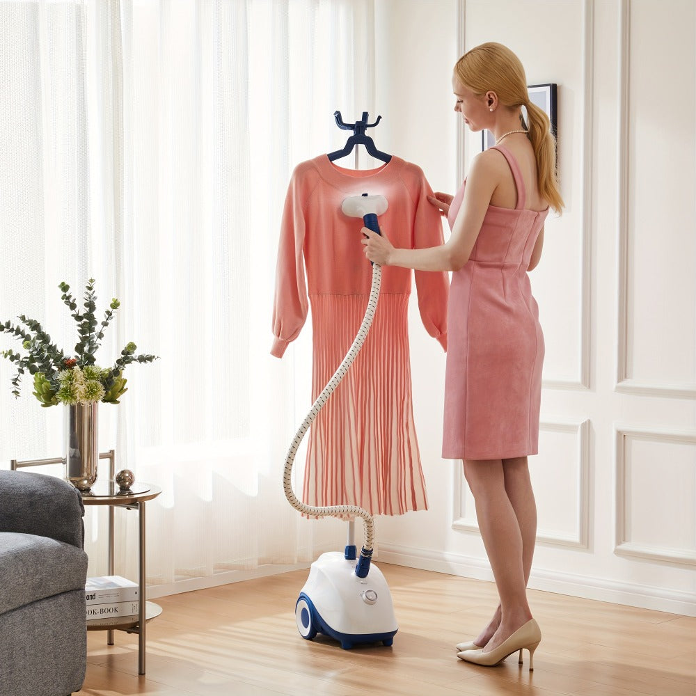 1500W Floor-Standing Garment Steamer with 1.8L Tank, 45-Second Heat-Up and Up to 60-Minute Steam Label