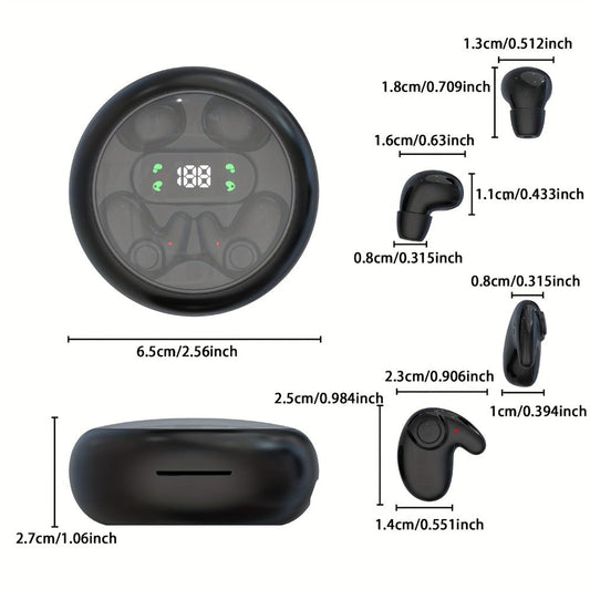 2-in-1 Wireless Earphones Couples Shared Audio Long Battery Life Clear Sound TV Movies Music Running Type-C Charging Condenser Mic Semi-Open iOS Android