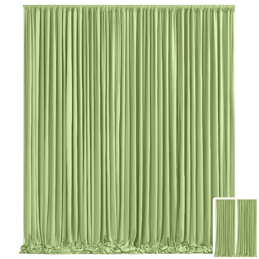 Two-Panel 10 x 10 ft Backdrop Curtain Set with Pole Pockets and 16 Color Options for Events