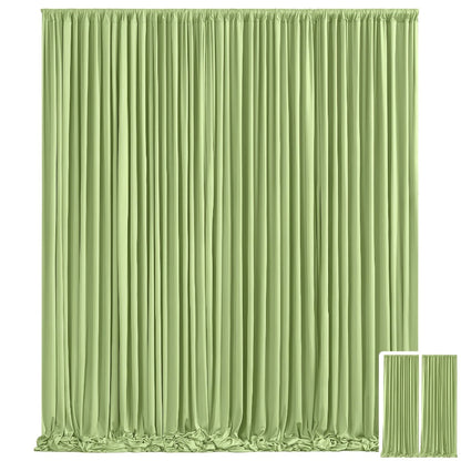 Two-Panel 10 x 10 ft Backdrop Curtain Set with Pole Pockets and 16 Color Options for Events